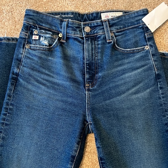 AG Adriano Goldschmied Saige high rise straight denim jean size 25 blue pants - Picture 2 of 6